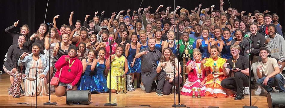 Brandon High School's ''Brio'' and ''Bellas'' emerge victorious in their divisions at the Northeast Jones Classic in Mississippi, with Brio sweeping captions
