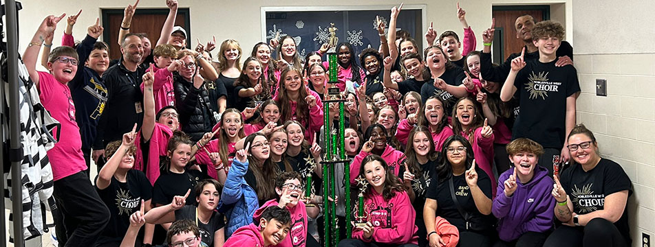 ''Westside Sound'' from Noblesville West Middle School in Indiana achieve their third win of the season, sweeping Pendleton Heights on Saturday