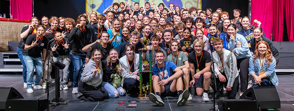 ''Blackout'' from Elkhorn South achieve Grand Champion status, sweeping the Sioux City East ''Sing All About It!'' competition in Iowa